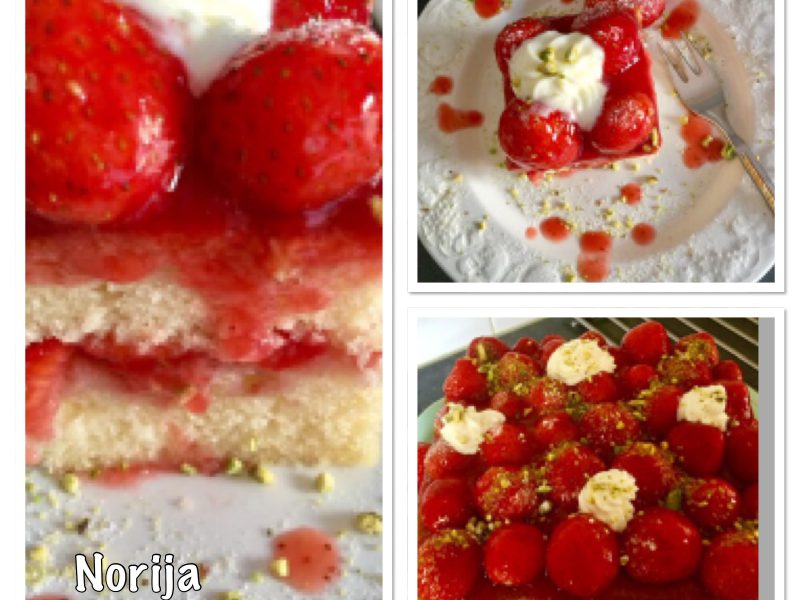 Cake met aardbeien/ vulling